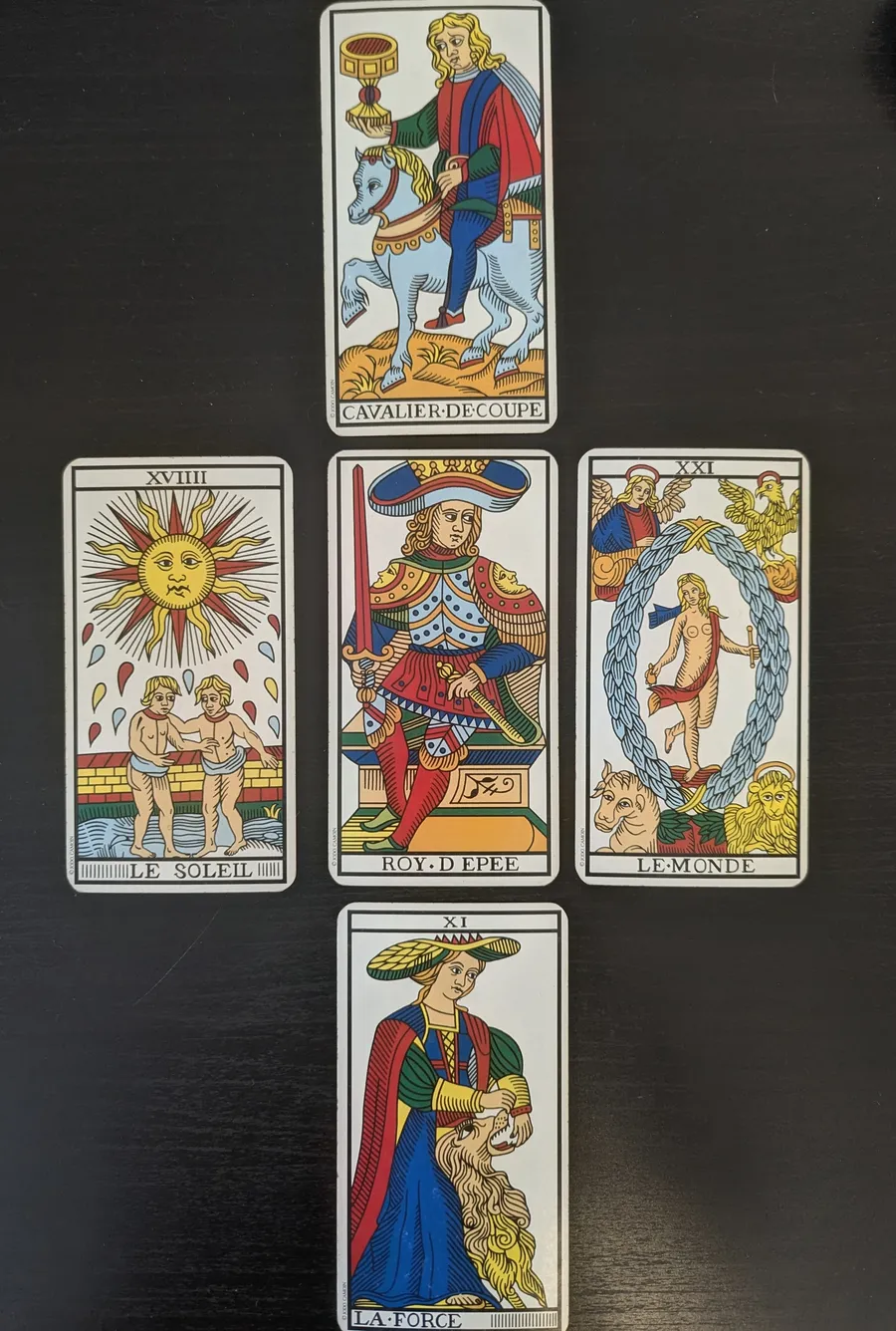 Cartes du Tarot de Marseille pour une lecture en tarologie